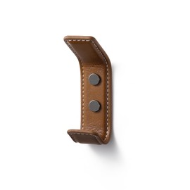 SORWDUERM - Paquete de 2 ganchos de piel café, 2 ganchos para colgar en la pared, rectangulares, para colgar bata, toallas, bolsos, sombreros, bufandas, llaves, ropa, adecuado para recámara, entrada y