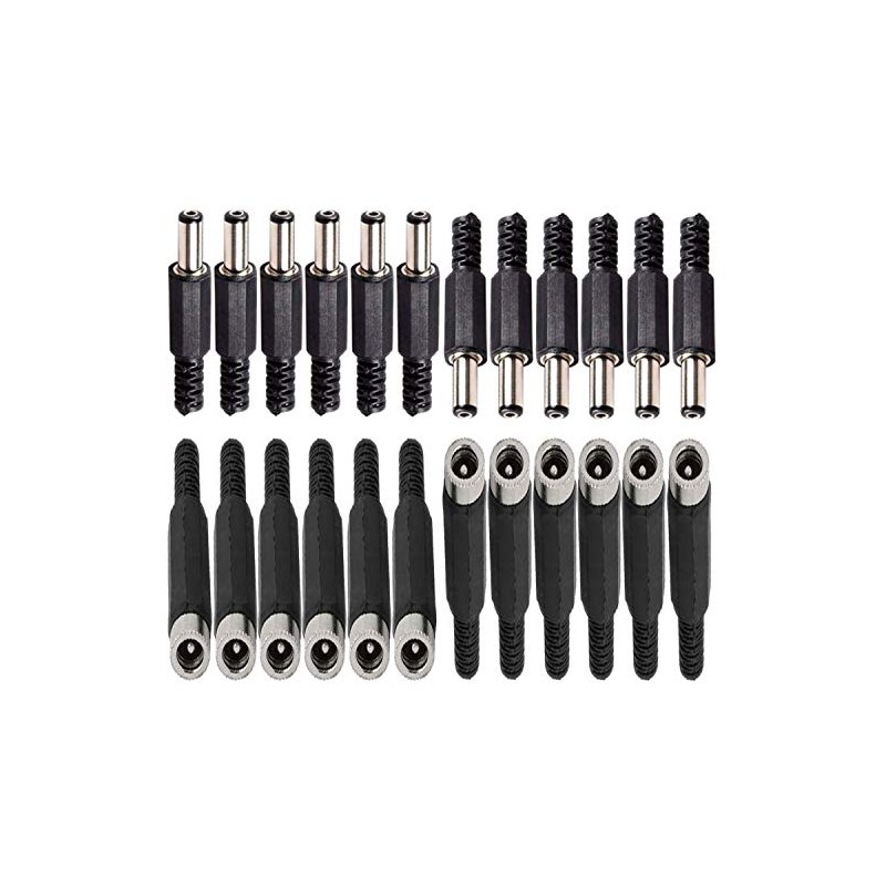 RUNCCI-YUN Pack of 24 Hollow Plugs 5.5 x 2.5 mm