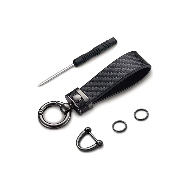 OSIFIT - Llavero de coche estilo fibra de carbono, universal,