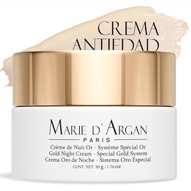 MARIE D' ARGAN Crema Facial Oro De Noche 50g, Nutre, Repara E Ilumina Mientras Duermes, Reduce Arrugas Y Fatiga, Con Oro 24K, Péptidos Y Microalgas Do