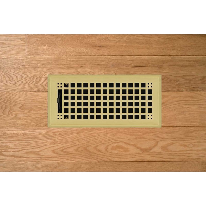 Polished Brass Plated Steel Rockwell Register for Floor/Wall Use -