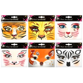 Bojueshaw 6PCS Children's Glitter Face Tattoo Stickers - Sparkling Diamond Designs for Parties, Performances, and Events, Multiple Sizes and Styles for Kids' Makeover.(Easter)