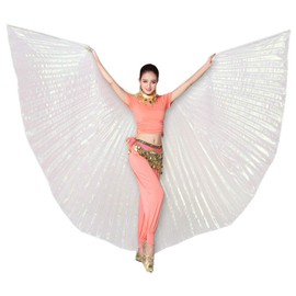 Baisdan Women's Professional Belly Dance Costume Angle Isis Wings No Stick Whites