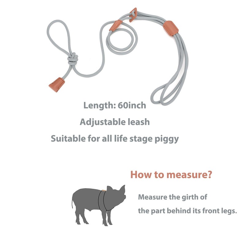 Pig Harness & Leash, Escape Prevention Adjustable Rope, All in