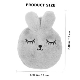 Healeved Wärmflasche, Warmwasser, Kaninchen, Plüsch, klein, feucht, Tier, Käfig, Kinder, warm, Blase, wiederaufladbar, wiederverwendbar, Hellgrau, Spandex
