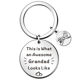 SMARGO Grandad Gifts from Grandchildren - This is What an Awesome Grandad Looks Like - Funny Keyring Birthday Father's Day Thanksgiving Gifts for Grandad