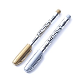 KAP TOOLS - Kit de 2 Plumones Marcador Permanente Plateado y Dorado, Punta Fina, Plumones Permanentes, Rotuladores, Marcadores Dorado y Plateado Punta Fina