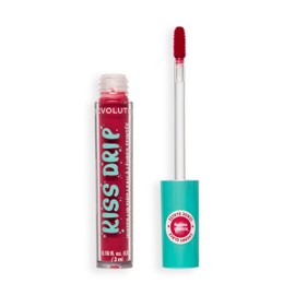 Revolution Kiss Drip Water Lip Tint, Gloss Labbra Idratante con Burro di Karité & Vitamina E, Colore Modulabile, Cherry Glace, 3ml