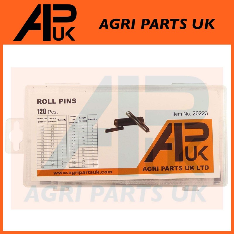 120 x Assorted Roll Pins Slotted Spring Tension Pins C