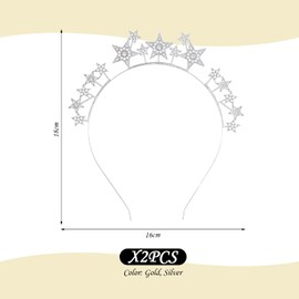 2 Pieces Of Five-Pointed Star Headband, Rhinestone Star Headband, Women'S Fashion Hair Accessories, Creative Simple Star Headband, Clothing Hairstyle Decoration