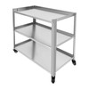 Heavy Duty Stainless Steel Utility cart, Industrial Serving Cart W/Wheels,