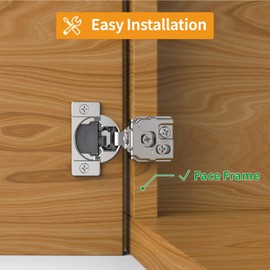 Chibery 10 Pack 1" Overlay 3D Soft Close Concealed Hinge for Face Frame Door, Smooth Slow Self Closing Hinges, Satin Nickel, Hidden 105° Open Angle Stainless Steel Hinge for Kitchen Cabinet Door