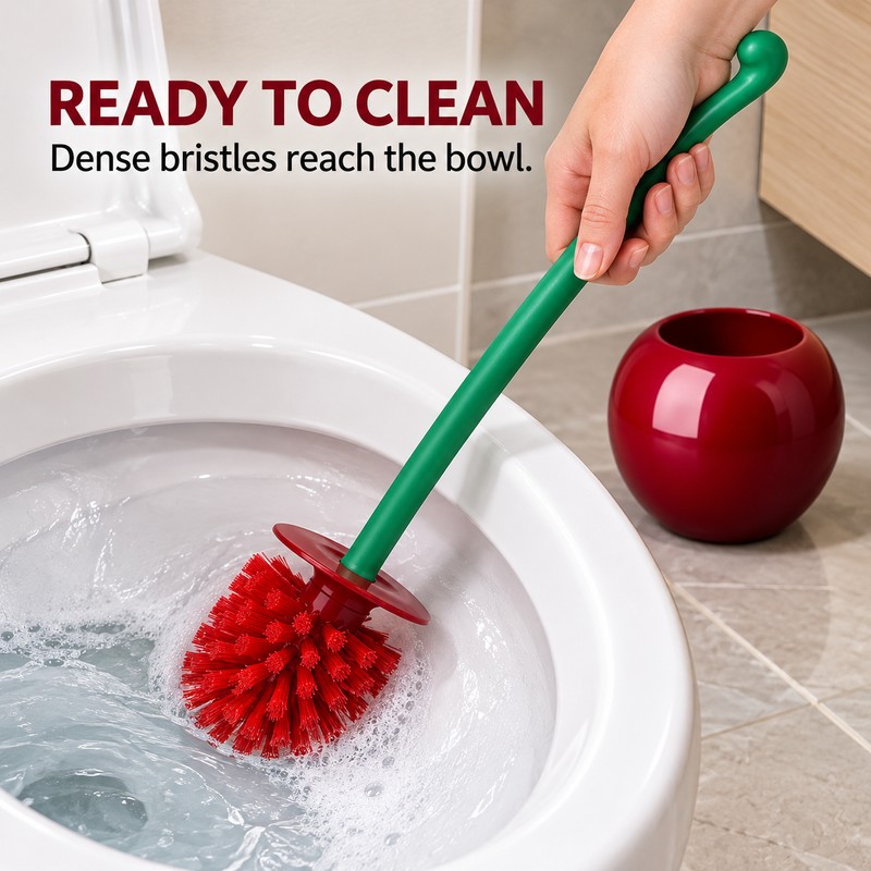 2 Pack Cherry Shaped Toilet Brush and Holder Sets, Novelty