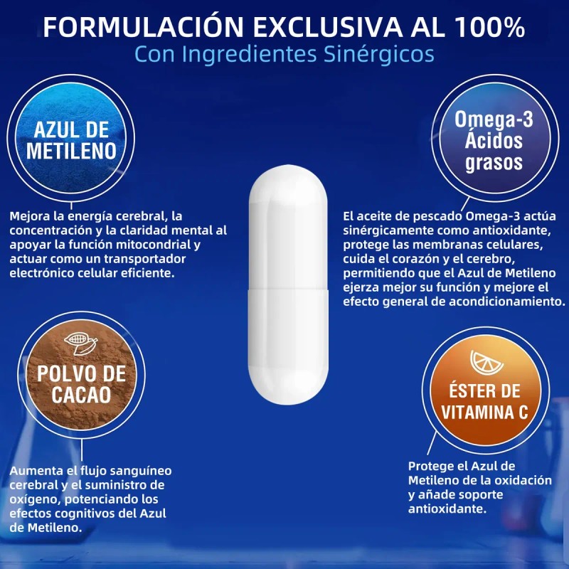 Azul Metileno 120 Capsulas Mvpcare