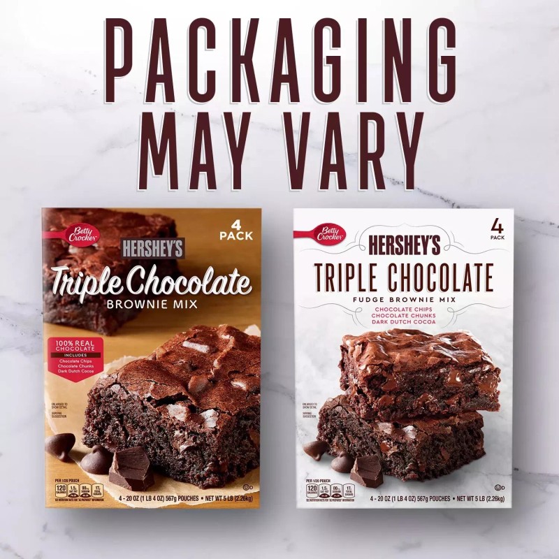 Betty Crocker Hershey’s Fudge Brownie Mix, Triple Chocolate 20 oz.