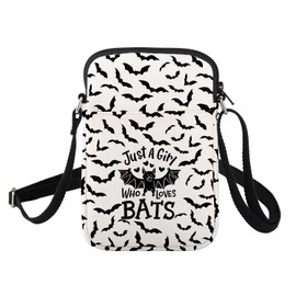 Bat Crossbody Purses for Women Bat Lover Inspired Gift Just A Her Who Loves Bats Cell Phone Purse with Adjustable Strap, Bat Crossbody Bag