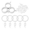 tonyg-p 20 Pack Metal Curtain Rings with Plastic Curtain Hooks,