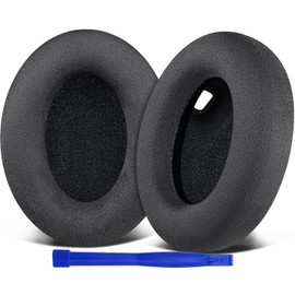 SOULWIT Micro Suede Earpads for Sony WH-1000XM4 Headphones, Ear Pads Cushions with Noise Isolation Foam, Added Thickness, Without Affecting Sensor - Black
