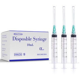 10ml/cc Syringe with 21 Gauge 1.5 Inch Needle Lab Disposable Sample Syringes, 100 Pack
