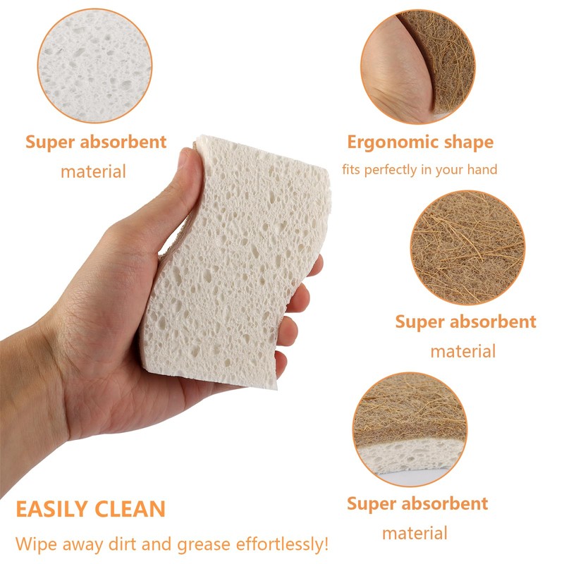 FWEEK Pack of 12 Washing Up Sponge, Sustainable, Natural Reusable