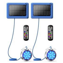 Vovamo Solar Pool Lights,Underwater IP68 Pool Lights with 8-Color Changing and 9 Modes,Solar Powered LED Swimming Light with Remote Control for Above Ground Pools/Inground Pools-2 Pack-Black