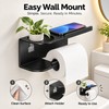 Wall-Mounted Toilet Paper Holder with Shelf – Carbon Steel Bathroom