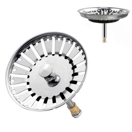 Blanco125555 Sink Strainer Basket 82 mm Can Replace with Spigot (30 mm) for Eccentric Operation Stainless Steel Sink Strainer Height Adjustable