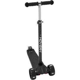Solaris kick scooter with multicolor wheel lights 45 front wheels rear foot brake and 110 pound weight capacity - Color: Black, Size: Default