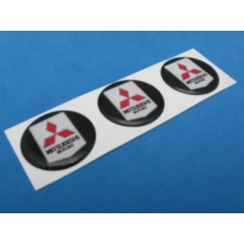 MITSUBISHI LOGO DOMED DECAL EMBLEM STICKER SET OF THREE #043