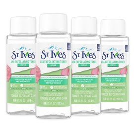 St. Ives Rose AHA Exfoliating Vegan Facial Toner, 6.68 fl oz (Pack of 4)