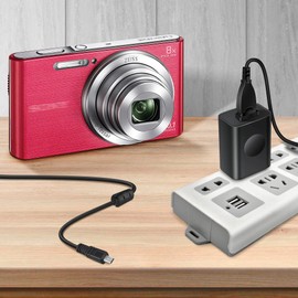 PwrON USB AC Power Adapter Battery Charger Cord for Sony Cybershot DSC-W830 / W830s / W830b / W830p / W830r / W830l / W830k / W800/ W810 / W310 / W320 / W330 / W370 / Series Digital Camera