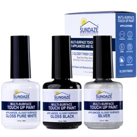 Sundaze Gloss Appliance Touch-Up Paint Pen Kit - Stove, Refrigerator, Washer, Dryer Touch Up - 3 Glossy Colors White, Black, Silver - Instantly Repair & Restore Scratches, Chips, Stains - Color Match