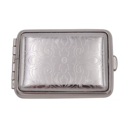 GERMANUS GERMANUS Tobacco Case Pill Box Tablet Dispenser, Made in Germany, Steel, Silver, V Decor