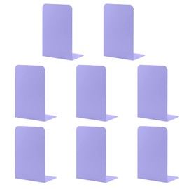MSDADA Bookends, Book Ends for Book Shelves, Bookends for Office, Book Ends for Heavy Books, Metal Bookend Supports, Modern Minimalist Style Bookends, Purple(4 Pairs)