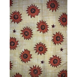 Impressionist Flowers & Stars Cotton Fabric 1/4 Yard - Great for Masks or Quilts