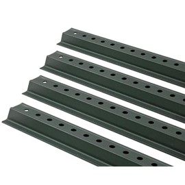 U-Channel Sign Post/Delineator Post, 6-Foot Green Painted, 1.12 lb/ft Steel, Pre-Drilled Holes (4 Pack)