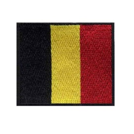 Uijokdef 1 PCS Belgium Flag Patches Iron On or Sew On Embroidered Tactical Military National Belgium Patch (Belgium)
