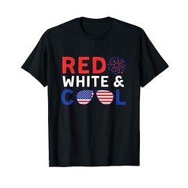 Mens Kids Women's 4th July Patriotic Red Blue & Cool USA T-Shirt