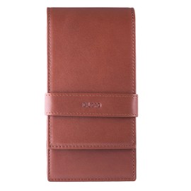 DiLoro Leather Quad Pen Case Pencil Pouch Holder for Four Fountain Ballpoint Rollerball Pens and Pencils (Nappa Bugatti)