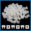 A ABSOPRO 100Pcs White Square Plastic Fastener Retainer Clips for