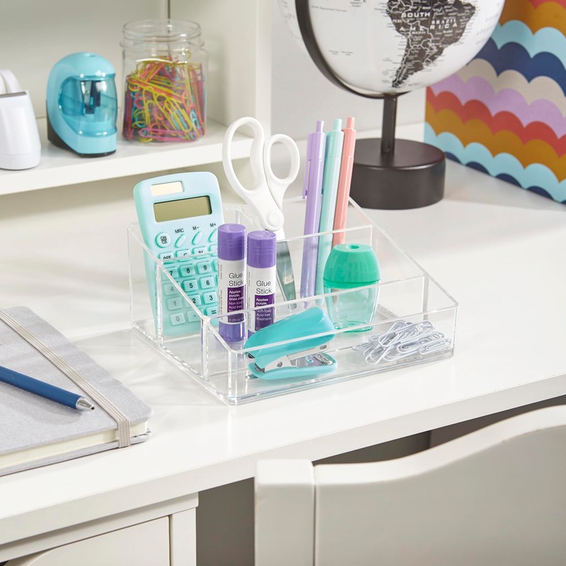 STORi Clear Plastic Small Countertop Vanity Makeup Organizer, Compact Rectangular