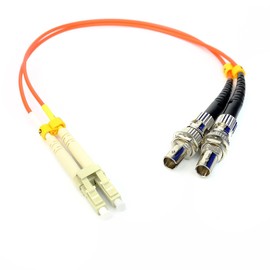 1ft Fiber Optic Adapter Cable LC (Male) to ST (Female) Multimode 62.5/125 Duplex