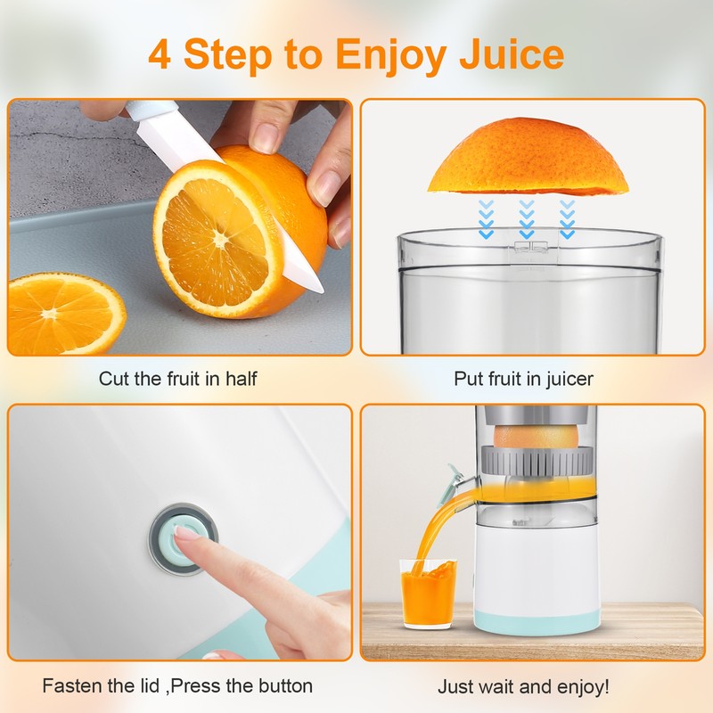 Electric Citrus Juicer Machines with USB and Cleaning Brush Portable
