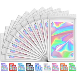 TIFICAL 100 PCS Holographic Bags for Lashes, Press On Nails, Candy, Small Baggies Sample Bag Smell Proof Packaging Bags for Jewelry, Resealable Bags for Small Business, Food Storage Bags