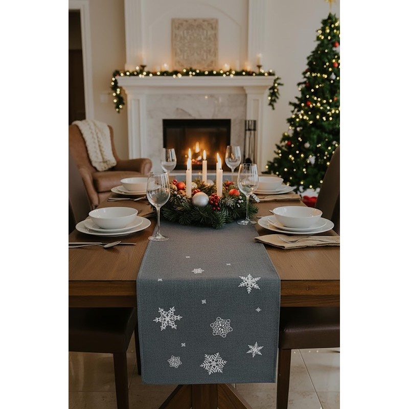KAMACA Table Runner 40 x 150 cm with Filigree Embroidery