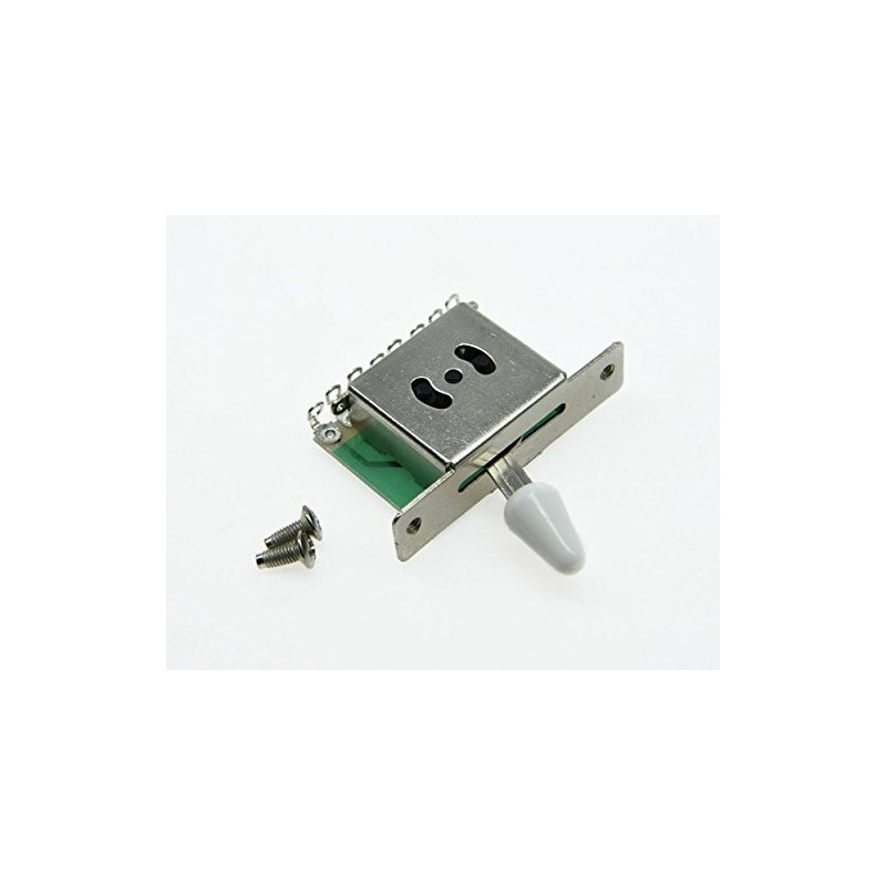 Chrome Electric Guitar 5 Way Pickup Switch w/White Tip Chrome