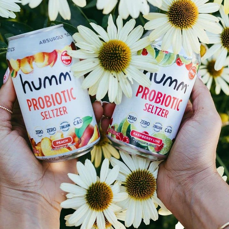 Humm Peach Sparkling Water, Zero Sugar, Zero Calorie Seltzer, Whole30