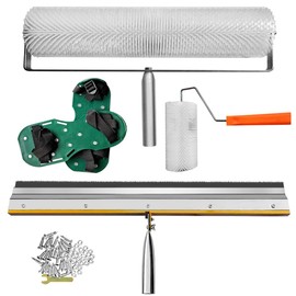 Self-Levelling Cement Tool Kit，Floor Construction Tools for Epoxy Flooring with Roller Spiked Shoes Stainless Steel Scraper Roller Needle Length 28mm