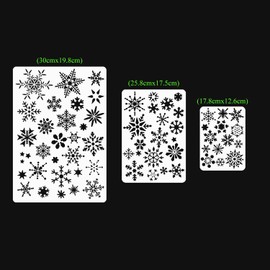 ALLY-MAGIC Christmas Stencils for Painting, Christmas Snowflake Stencil Template, Snowflake Stencils for Painting Drawing Spraying, Reusable Plastic Crafts Stencils for Window Glass Wall Door Y9XHLKMB