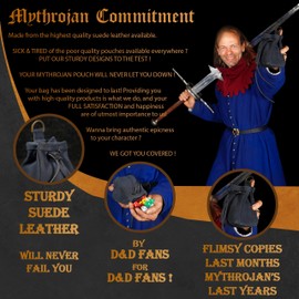 Mythrojan Drawstring Belt Pouch Renaissance Costume Accessories Jewelry Pouch - Midnight Navyblue